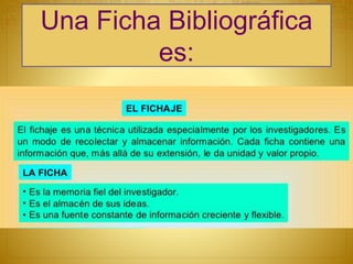 Una Ficha Bibliográfica
es:
 