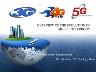 LOGO
Presented By: Shaurya Gupta
Birla Institute Of Technology Mesra
OVERVIEW OF THE EVOLUTION OF
MOBILE TELEPHONY
 