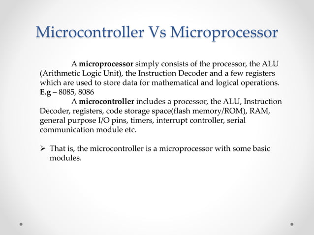 microcontroller vs microprocessor | PPTX | Operating Systems | Computer ...