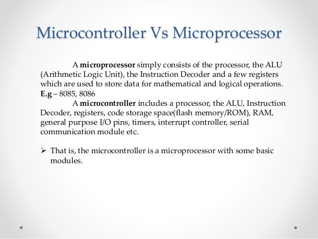 microcontroller vs microprocessor