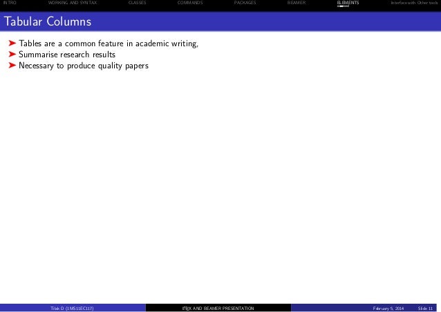 academic writing using latex ppt