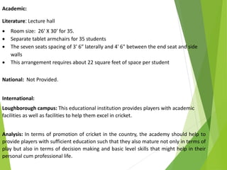 presentation on the literature and case study of cricket stadium  Slide 125