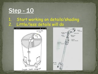 Step - 10 
1.Start working on details/shading 
2.Little/less details will do  