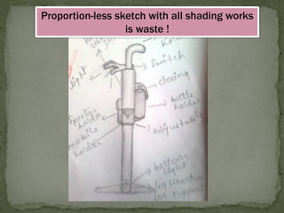 Proportion-less sketch with all shading works is waste !  