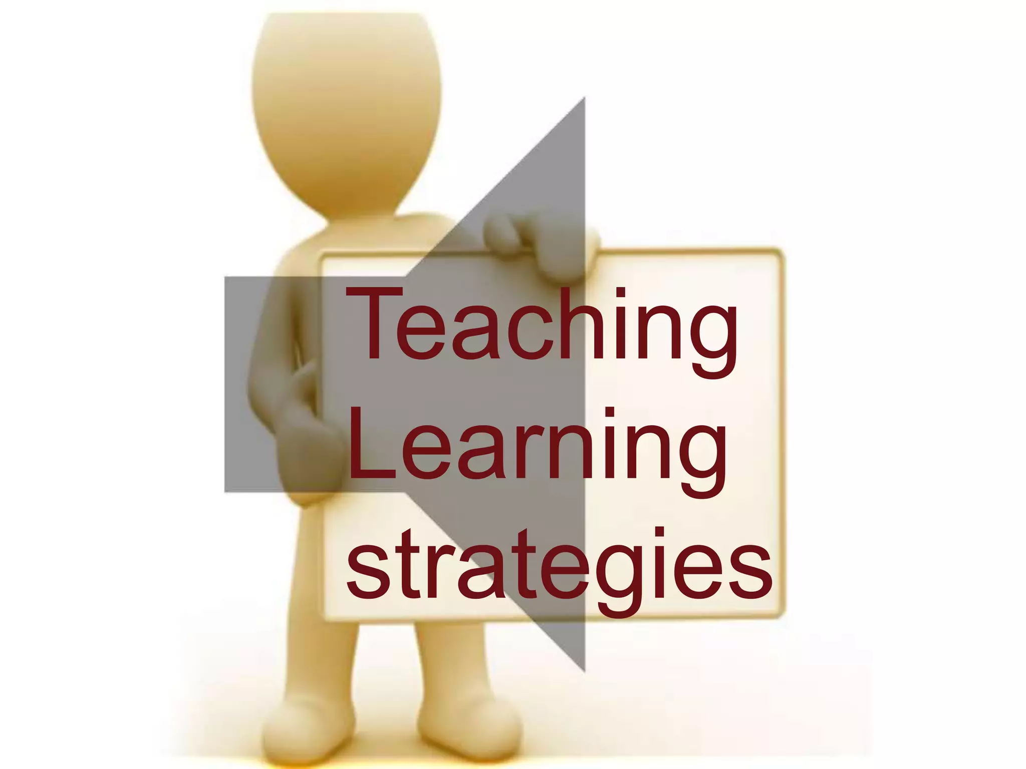 Teaching
Learning
strategies