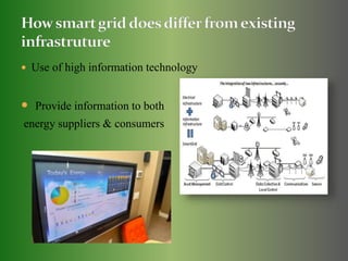 Use of high information technology 
 Provide information to both 
energy suppliers & consumers 
 