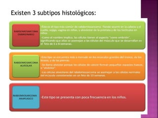Existen 3 subtipos histológicos: 
 