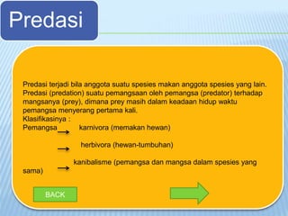 Predasi ekologi hewan interaksi populasi kel 7 ekstensi b | PPTX