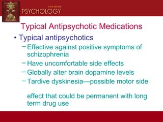 Antianxiety medications
• Benzodiazepines (Valium, Xanax)
– reduce anxiety through increasing level
of GABA
– side effects...