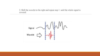 2. Shift the wavelet to the right and repeat step 1 until the whole signal is
covered.
 