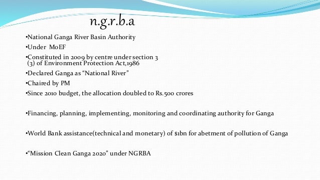 Benefits of ganga action plan