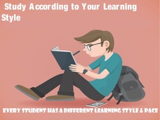 Study According to Your Learning
Style
Every Student has a different learning style & pace
 