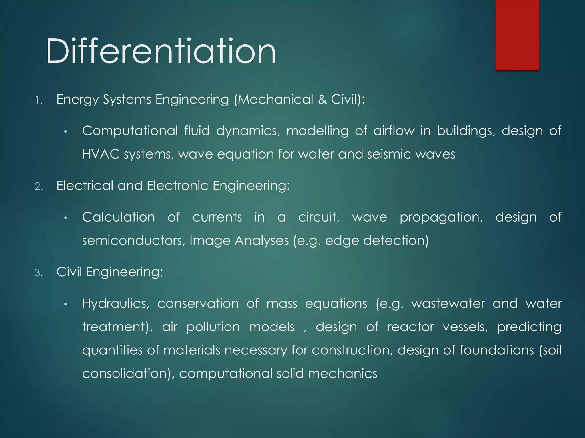Importance of mathematics in engineering ppt