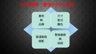 如何選購一盞適合的水晶燈?
產地
與
品牌
尺寸
款式
顏色
裝潢風格
搭配
售後維修
與
保固
 