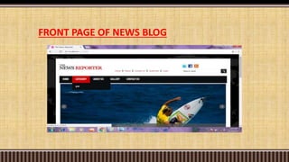 FRONT PAGE OF NEWS BLOG
 