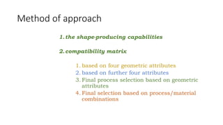 Process Material Selection Matrix PRIMARY PROCESS/MATERIAL SELECTION | PPTX