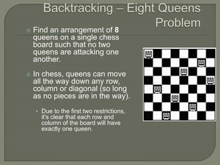 Backtracking-N Queens Problem-Graph Coloring-Hamiltonian cycle | PPTX