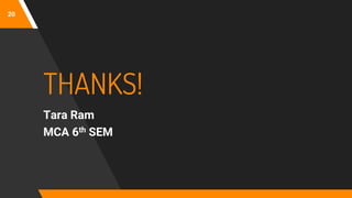 20
THANKS!
Tara Ram
MCA 6th SEM
 