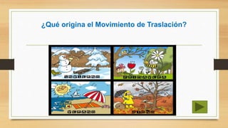 ¿Qué origina el Movimiento de Traslación?
 