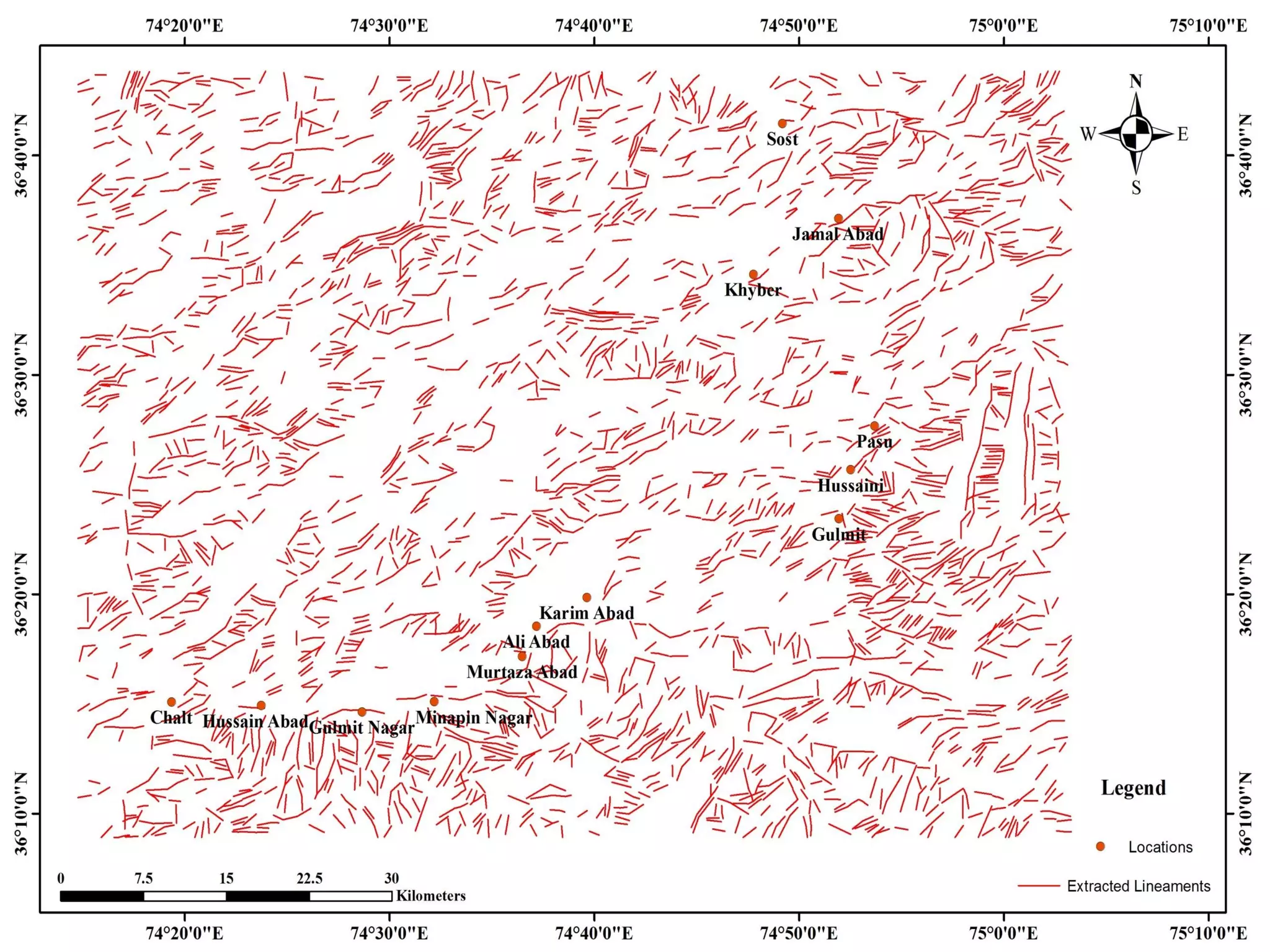 Lineament analysis using satellite images in Karakoram Ranges, Hunza ...
