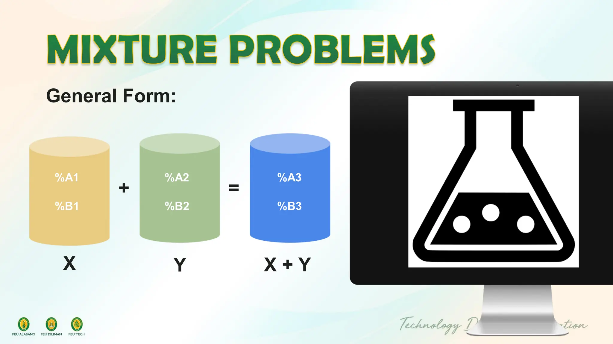 General Form:
+ =
X X + Y
Y
%A1
%B1
%A2
%B2
%A3
%B3
 