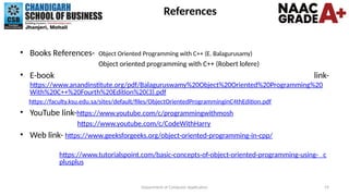 Comprehensive Introduction to Object Oriented Programming Using C++ | PPTX