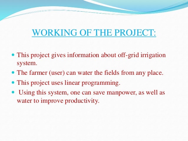 solar powered irrigation system project pdf