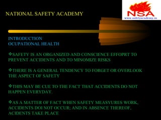 Diploma in Occupational Health and Safety UNIT -1