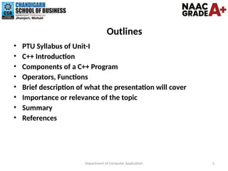 Components Brief Academic Program Overview Examples PPT-2- Basic Components of c Program.pptx