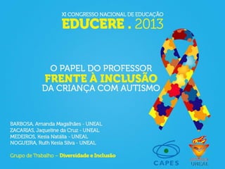 O papel do professor frente à inclusão de crianças com autismo