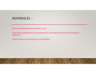 Characteristics of MIS and dss | PDF