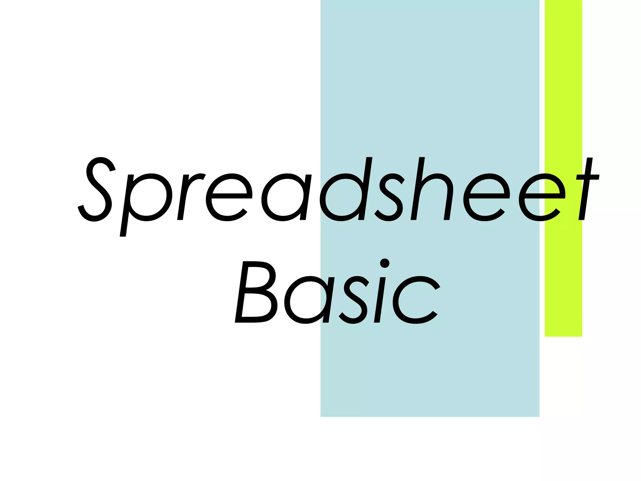 Spreadsheet
Basic
