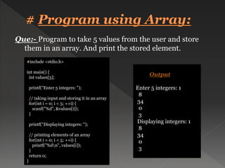 PPt. on An _Array in C | PPT