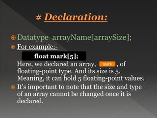PPt. on An _Array in C | PPT
