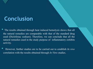 EVALUATION OF IN- VITRO ANTI INFLAMMATORY ACTIVITY | PDF
