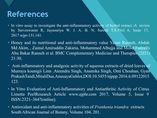 EVALUATION OF IN- VITRO ANTI INFLAMMATORY ACTIVITY | PDF