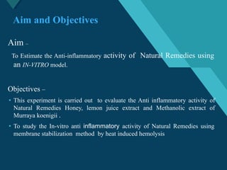 EVALUATION OF IN- VITRO ANTI INFLAMMATORY ACTIVITY | PDF