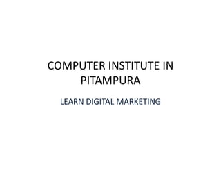 computer institute in pitampura | PDF