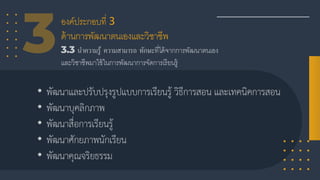 องค์ประกอบที่ 3
ด้านการพัฒนาตนเองและวิชาชีพ
 