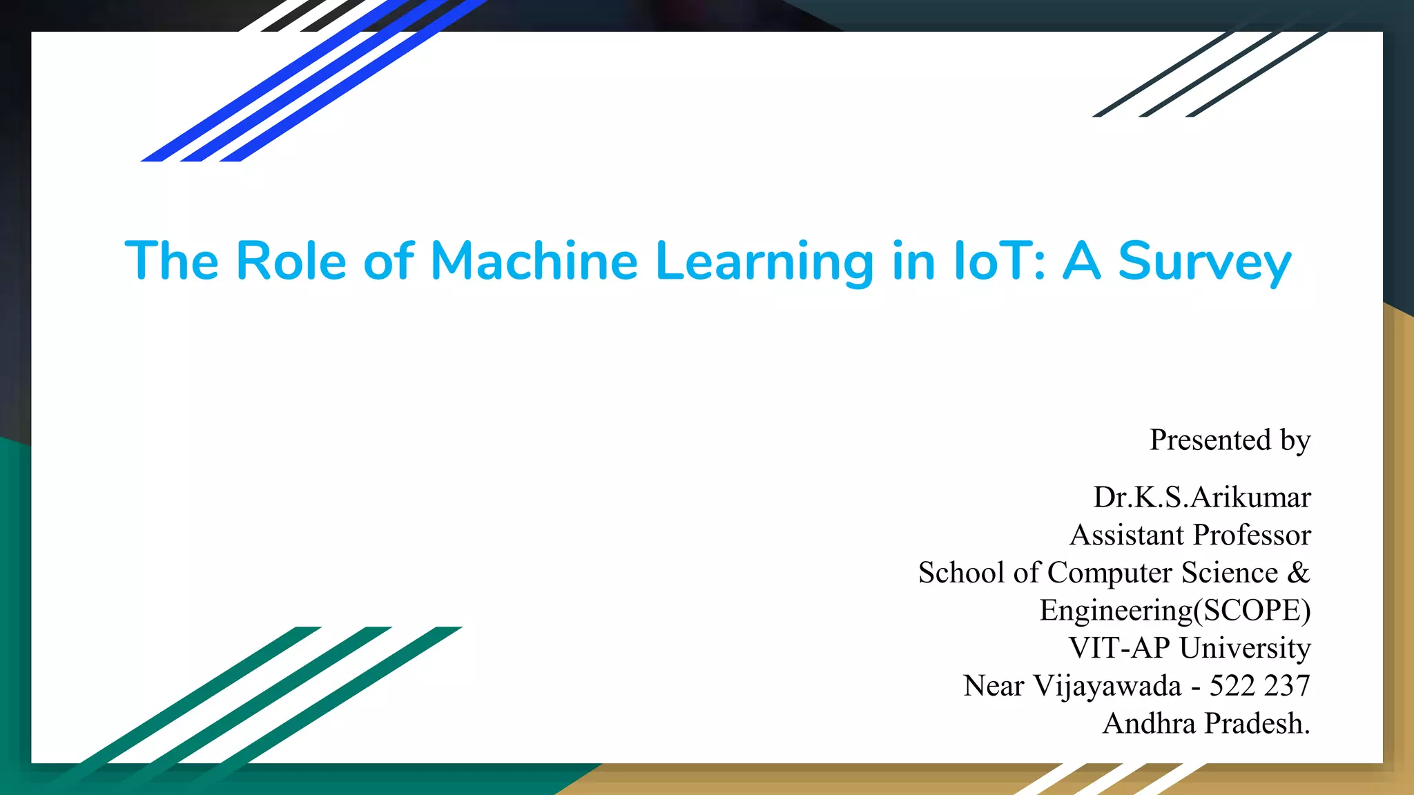 Machine Learning in IOT | PPTX