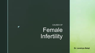 z
Female
Infertility
CAUSES OF
Dr. Laveinya Balaji
 