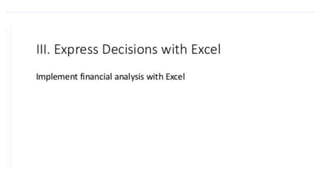 Use of MS Excel in Financial Decision Making | PPTX