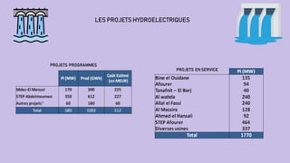 PROJETS EN SERVICE
LES PROJETS HYDROELECTRIQUES
PROJETS PROGRAMMES
 