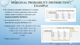 MARGINAL PROBABILITY DISTRIBUTION |
EXAMPLE
•
 