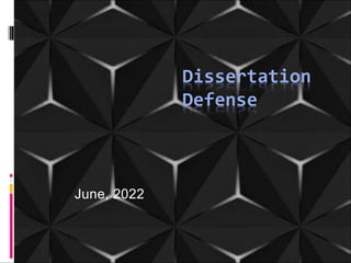 Dissertation
Defense
June, 2022
 