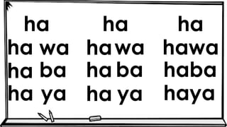ha ha ha
ha ha hawa
ha ha haba
ha ha haya
wa wa
ba ba
ya ya
 