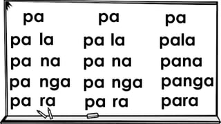 pa pa pa
pa pala
pana
panga
para
la pa la
pa na pa na
pa nga pa nga
pa ra pa ra
 