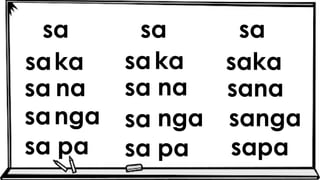 sa sa sa
sa sa saka
sa sa sana
sa sa sanga
sa sa sapa
ka ka
na na
nga nga
pa pa
 