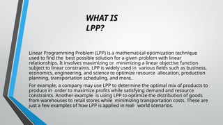 Solution of LPP by Simplex Method with Examples | PPT