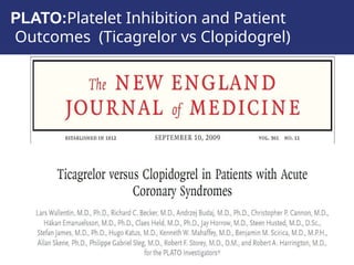 PLATO:Platelet Inhibition and Patient
Outcomes (Ticagrelor vs Clopidogrel)
 